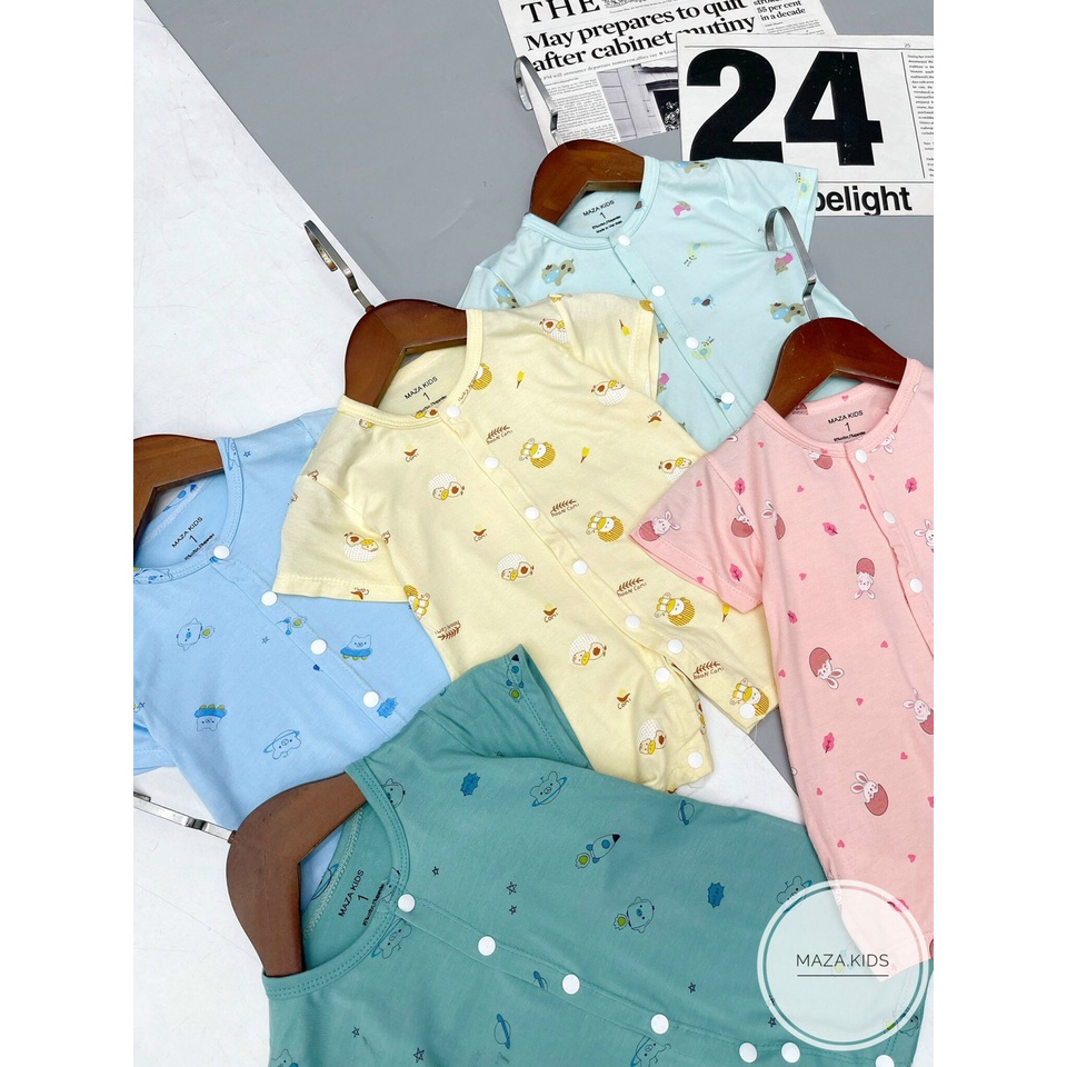 Bộ Bodysuit Cộc Tay Petit Cho Trẻ Sơ Sinh CHIDU, Khuy Cúc Giữa Thoáng Mát Cho Bé - CD009