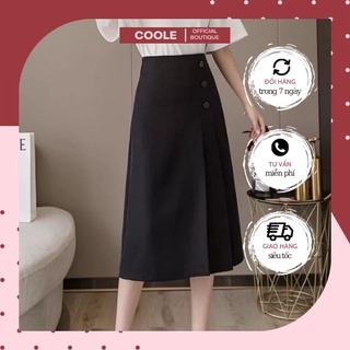 Chân Váy Midi, Chân Váy Công Sở Nữ Xếp Ly Phối Cúc Đủ Size, Màu Cơ Bản Dễ Phối Đồ.