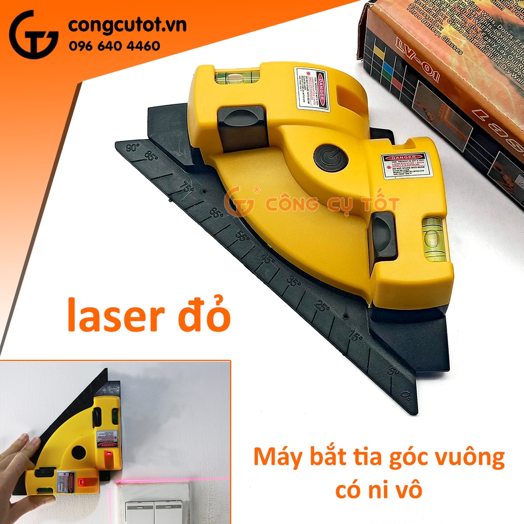 Thước ke góc vuông - máy đo góc vuông laser đỏ có ni vô