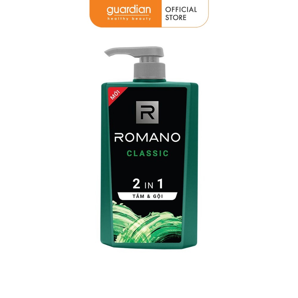 Dầu Tắm Gội 2 Trong 1 Dành Cho Nam Romano Classic (650g)