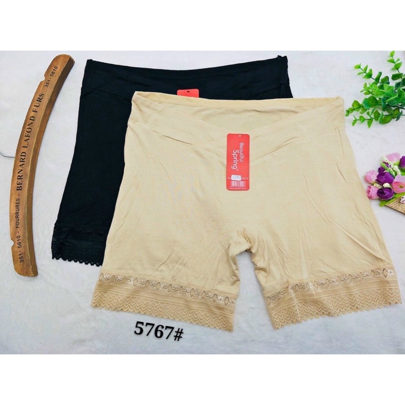 Quần mặc trong váy chất cotton cho mẹ bầu, cạp chéo có giãn thoáng mát