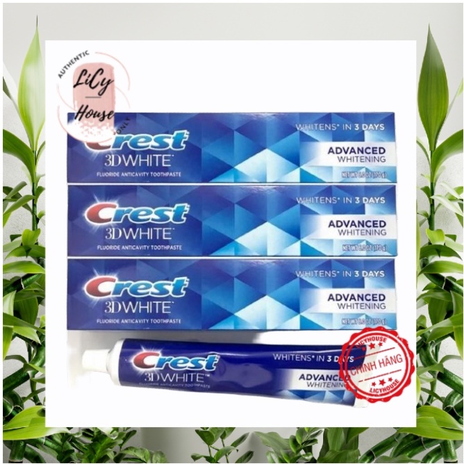 Kem đánh răng Crest 3D White Advanced Triple Whitening 158G - licy house