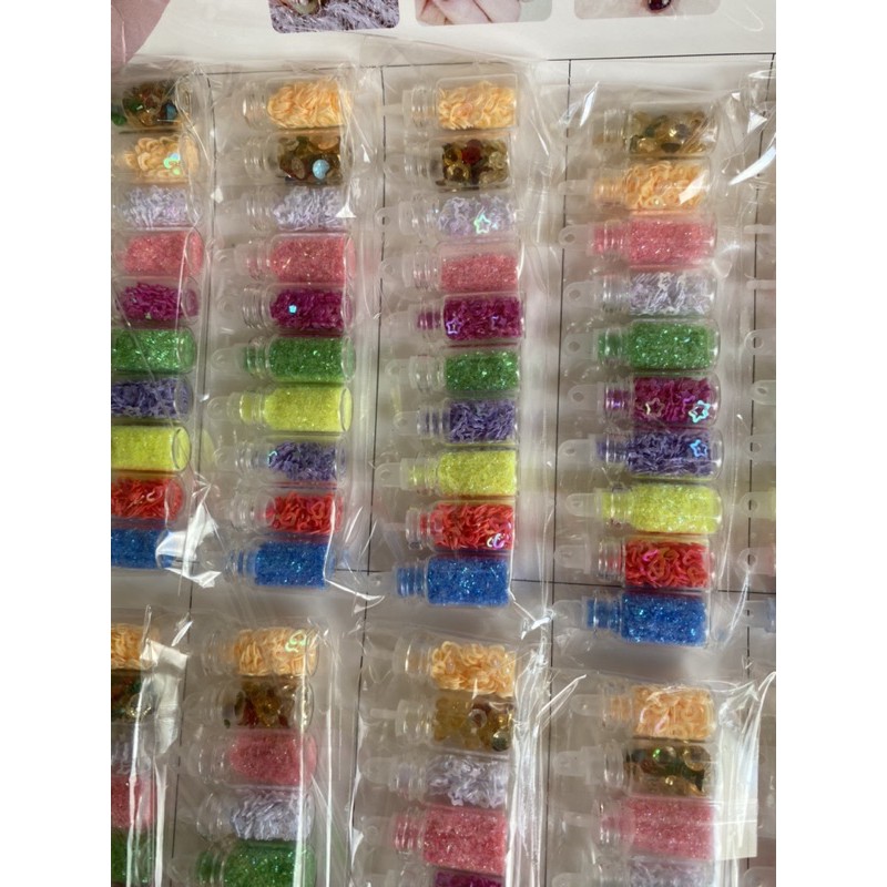 Sỉ vỉ 60 lọ nhũ, kim tuyến trang trí đẹp mắt loại mới