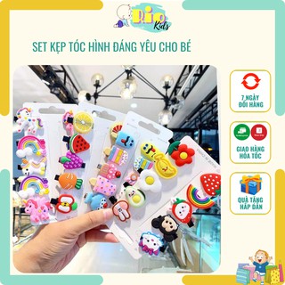 10 Kẹp tóc dễ thương cho bé gái nhiều hình ngộ nghĩnh, phụ kiện tóc - Riokids PKT1