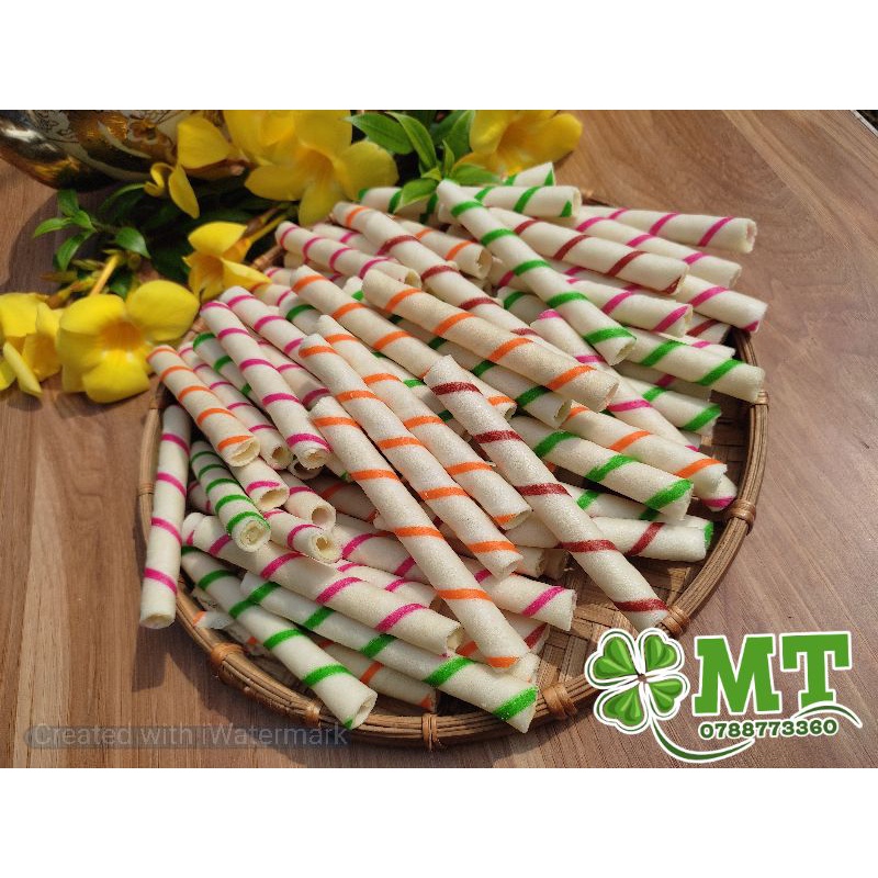 Bánh ống quế nhân kem mix vị 500g