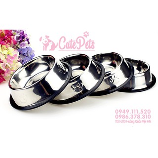 Bát inox chống trượt cho chó mèo Full Size - Cutepets