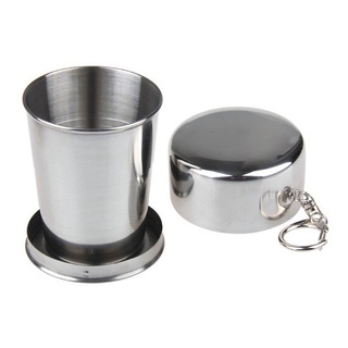 Cốc uống trà inox di động 60ml Cốc gấp gọn du lịch ngoài trời tiện lợi.