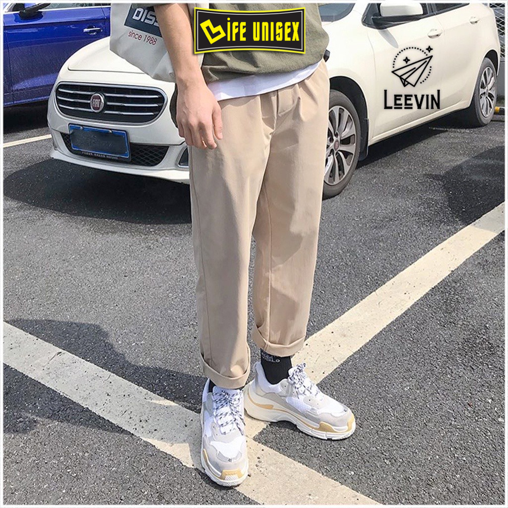 Quần Kaki Nam Nữ Unisex vải loại 1 co giản quần Baggy kaki ống rộng suông