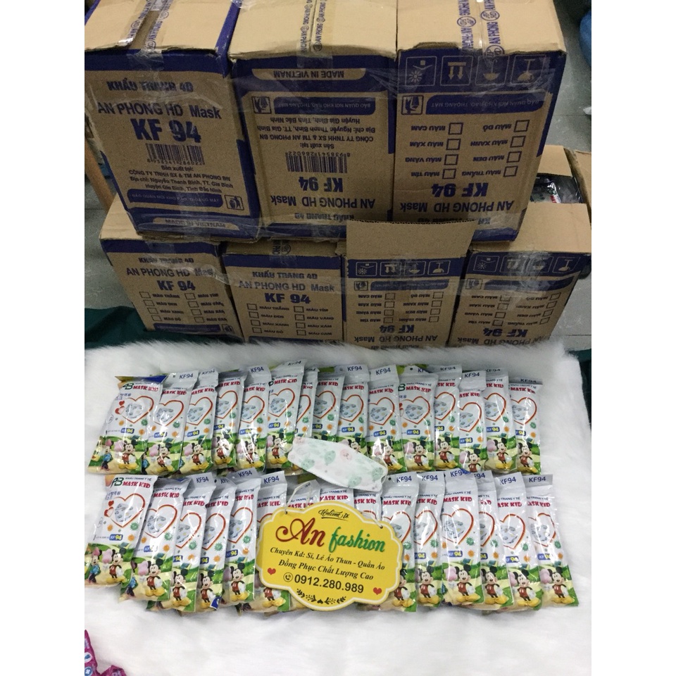 Combo 10 gói Khẩu trang KF94 cho bé gói 10 cái 4 lớp kháng khuẩn an toàn thời trang