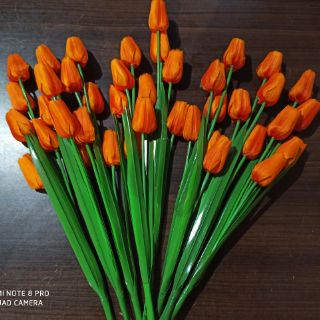 Hoa tulip lụa cành 5 bông