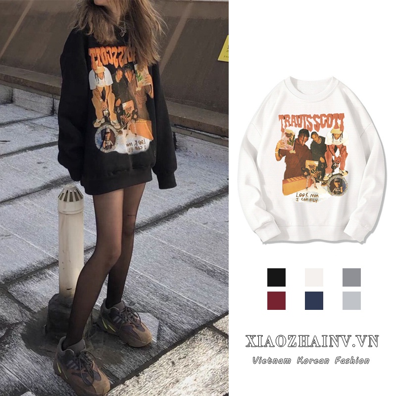  Xiaozhainv Áo Nữ Tay Dài In Hình Thời Trang Vintage 6 Màu Tùy Chọn | BigBuy360 - bigbuy360.vn