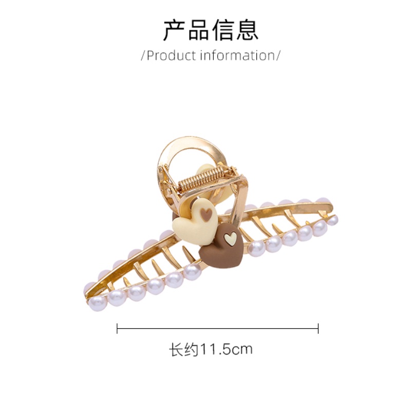 Kẹp tóc hình cá mập đính ngọc trai giả thời trang cho nữ