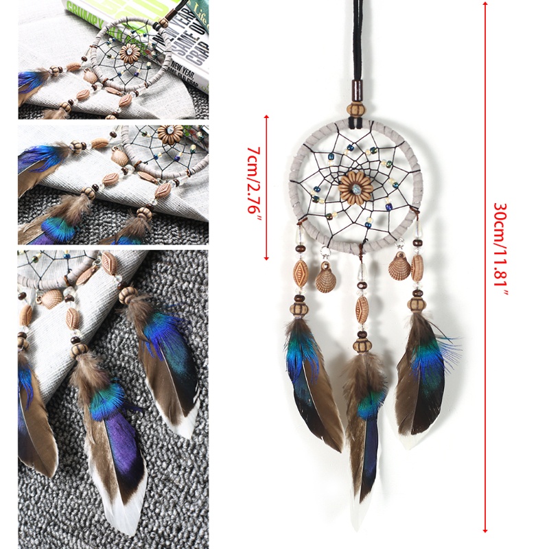 Dreamcatcher đính lông vũ đẹp mắt trang trí nội thất