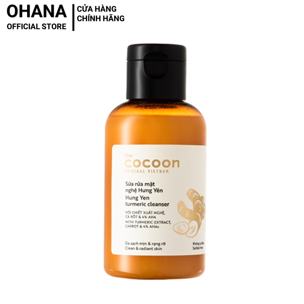 Sữa Rửa Mặt Nghệ Hưng Yên COCOON Da Sạch Mịn Và Rạng Rỡ 140ml