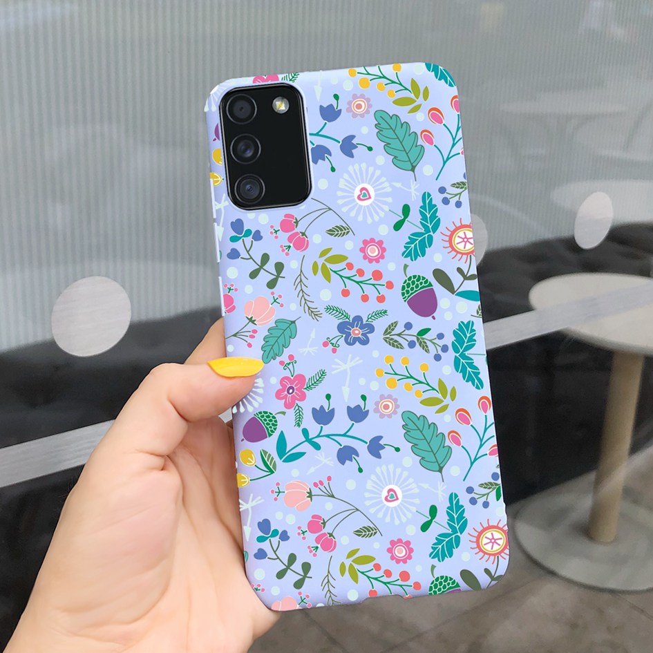 Ốp điện thoại silicon họa tiết hoa xinh xắn chống sốc cho SAMSUNG GALAXY A03S A03 A02 M02 A02S A025F