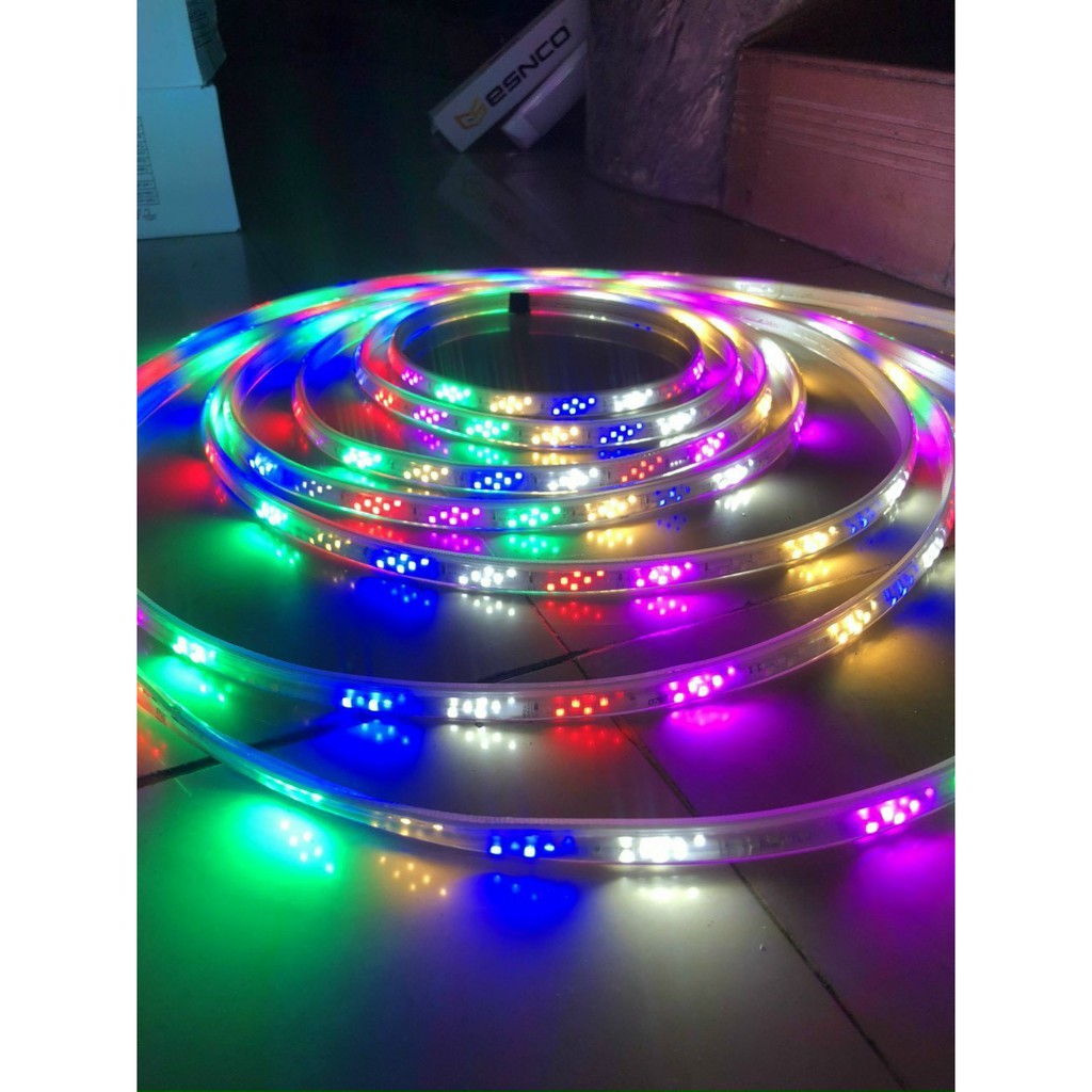 Đèn Led dây đôi lõi đồng 2 hàng bóng 2835 chạy đủ màu tự động