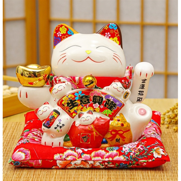 HF20002 Mèo thần tài 7 inch (18x12x17cm) Mèo hút khách - MÈO THẦN TÀI MAY MẮN NHẬT BẢN MANEKI NEKO VẪY TAY giá cạnh tranh