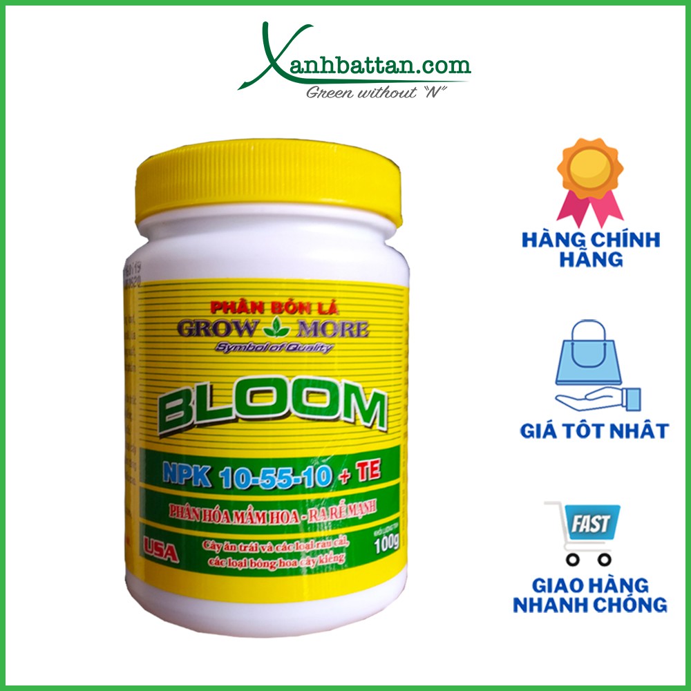 Phân Bón Kích Thích Ra Hoa Cho Lan Growmore Bloom 10-55-10 Lọ 100 Gram