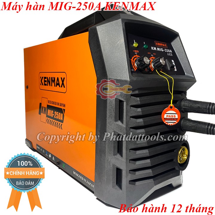 Máy hàn MIG-250A KENMAX 2 chức năng-Hàng chính hãng Nhật Bản-Hàn cuộn dây 5kg-Bảo hành 12 tháng-Tặng kèm đồng hồ CO2