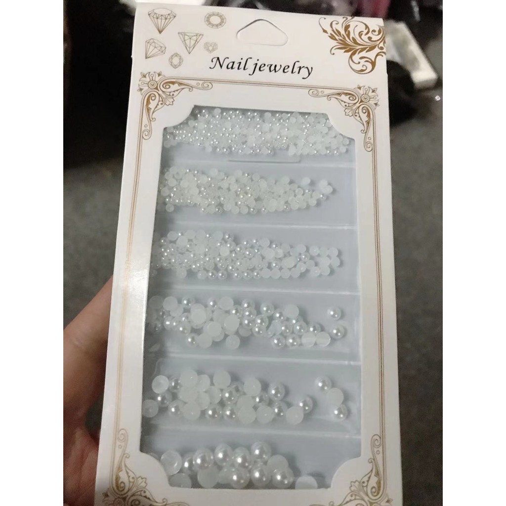 set charm nửa nail, bi hũ