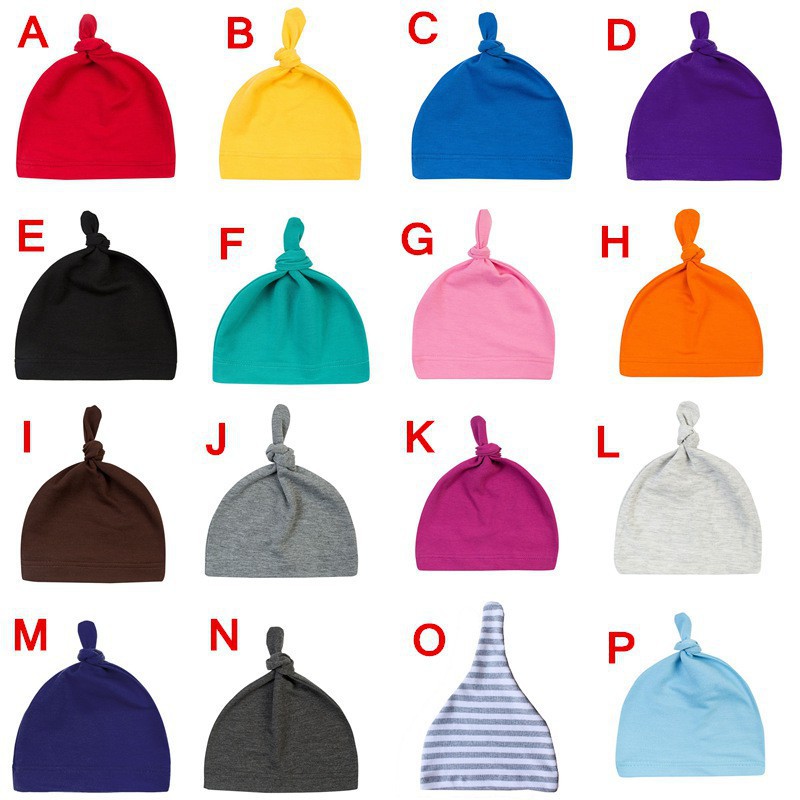 Nón cotton đầu nón thắt nút xinh xắn cho các bé