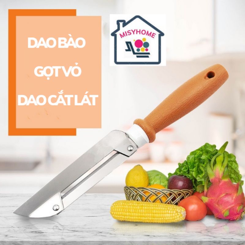 Dao bào vỏ nạo vỏ thái lát gọt hoa quả inox 2 lưỡi cắt trái cây rau củ thái hoa chuối làm nộm siêu sắc bén Misyhome