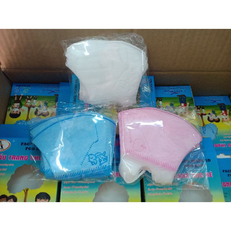 Hộp 10 khẩu trang trẻ em kháng khuẩn 5D mask Famapro