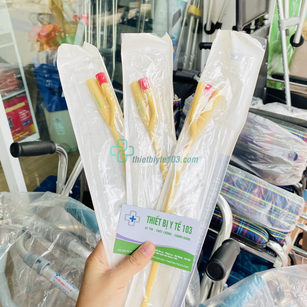 Ống Thông Tiểu 2, 3 Nhánh SONDE FOLEY Các Size 12fr 14fr 16fr 18fr 20fr 22fr - Chất Liệu Cao Su, Dễ Sử Dụng