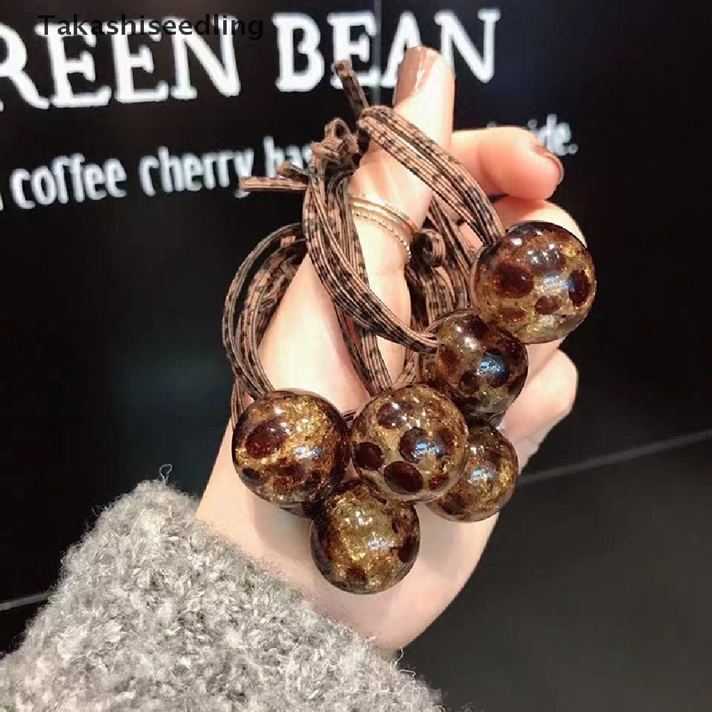 (Takashiseedling) Dây Buộc Tóc Cao Su Co Giãn Cao Su Họa Tiết Da Báo Phong Cách Ins Hàn Quốc Bán Chạy