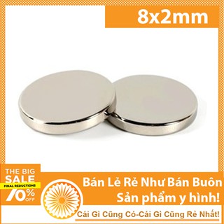 Nam châm viên vĩnh cửu D 8x2mm