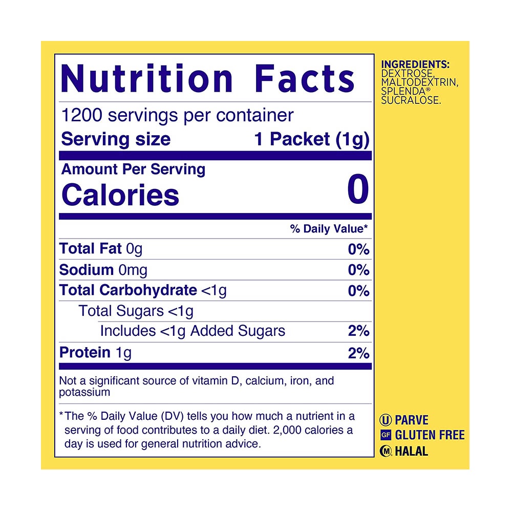 Đường ăn kiêng Splenda Zero Calorie Sweetener 1200 Packets 1.2Kg
