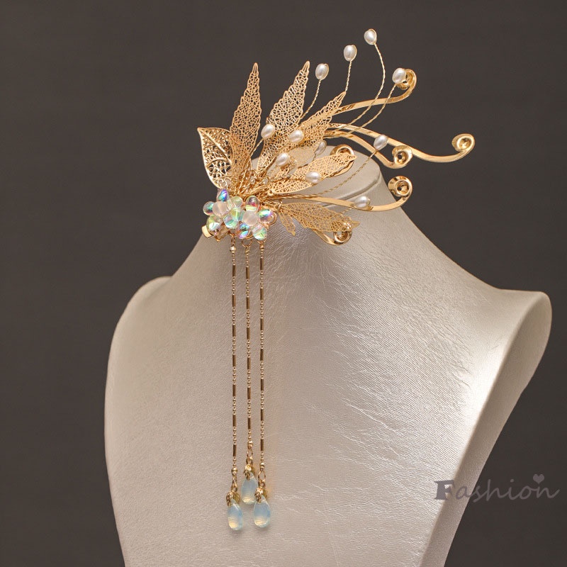 Trâm Cài Tóc Hình Lá Tua Rua Phong Cách Truyền Thống Trung Quốc