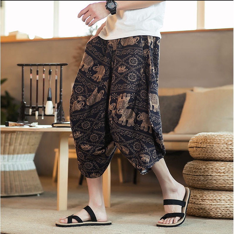 Quần Lửng Ống Rộng Size Lớn Thời Trang Đi Biển Cho Nam