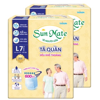 Combo 2 gói Tã quần người lớn Sunmate Siêu khô thoáng size L7