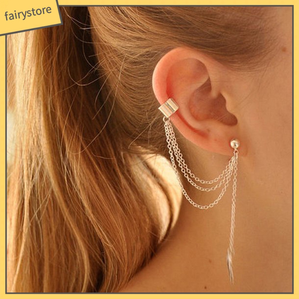Khuyên Tai Dáng Dài Phối Mặt Hình Lá Độc Đáo Cá Tính