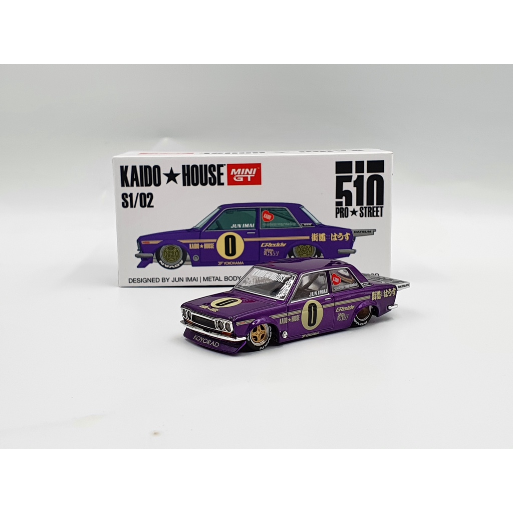 Xe Mô Hình Datsun 510 Pro Street OG Green 1:64 KAIDO HOUSE/ MIniGT (Tím)