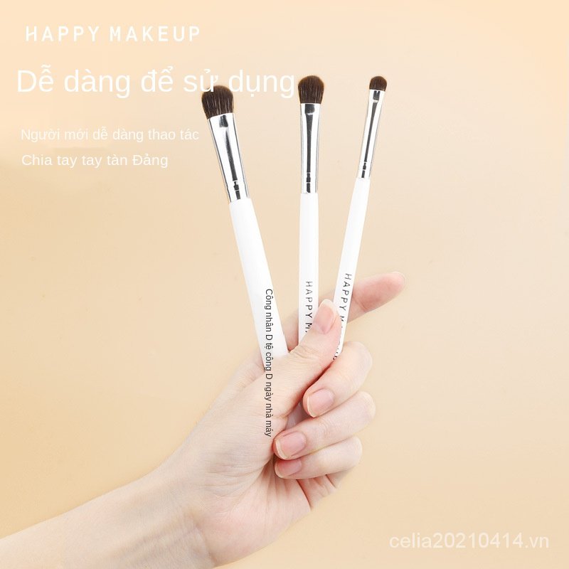 Bộ Cọ Trang Điểm Bàn Chải HappyMakeup 3Bộ bàn chải mắt Mạng Di Động Màu Đỏ Bộ Bàn Chải Không Khói Mắt Nhỏ Lông Bờm Ngựa Cọ Trang Điểm