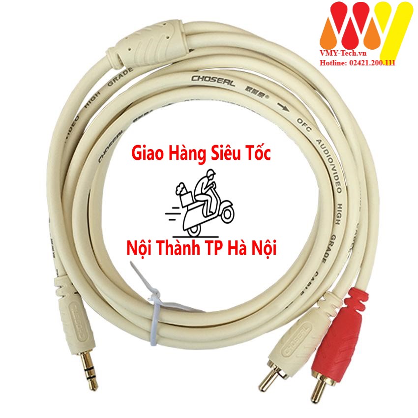 Dây loa 1 đầu 3.5mm ra 2 AV - hoặc 3.5mm dài 5m , 3m , 1.5m