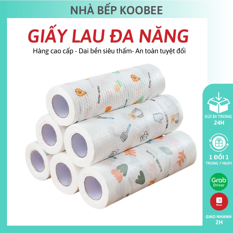 Cuộn Giấy Lau Bếp  Đa Năng Cao Cấp - Khăn Lau Bếp Dai Bền Siêu Thấm Tái Sử Dụng (DC01)