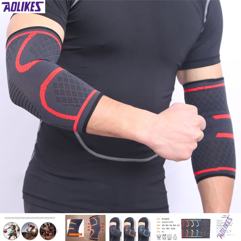 Đai khuỷu tay Aolikes hz 7547 bán sỉ băng quấn bảo vệ bắp cánh tay bó ống thể thao gym yoga bóng bàn rổ tennis cầu lông