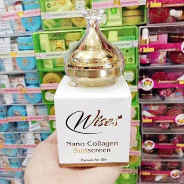 Kem Chống Nắng Wise Nano Collagen Sunscreen Thái Lan + tặng sữa rửa mặt Acnes Pure White 25g