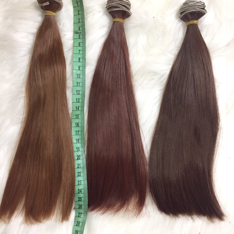 TNAU-TÓC GIẢ BÚP BÊ TONE NÂU 20cm 15cm 25cm