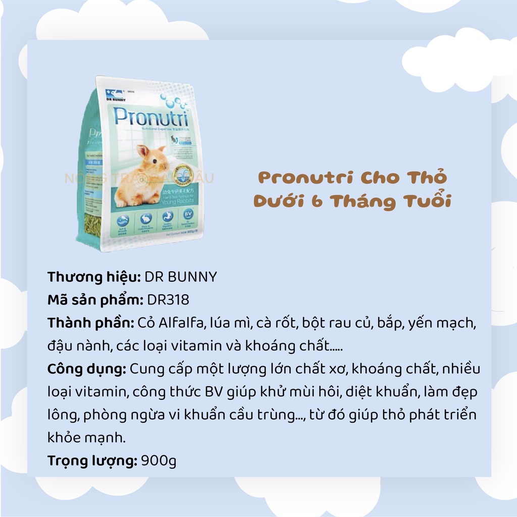 Cỏ Nén Pronutri DrBunny Giúp Làm Đẹp Lông Và Da Cho Thỏ 900g - DR316, DR318