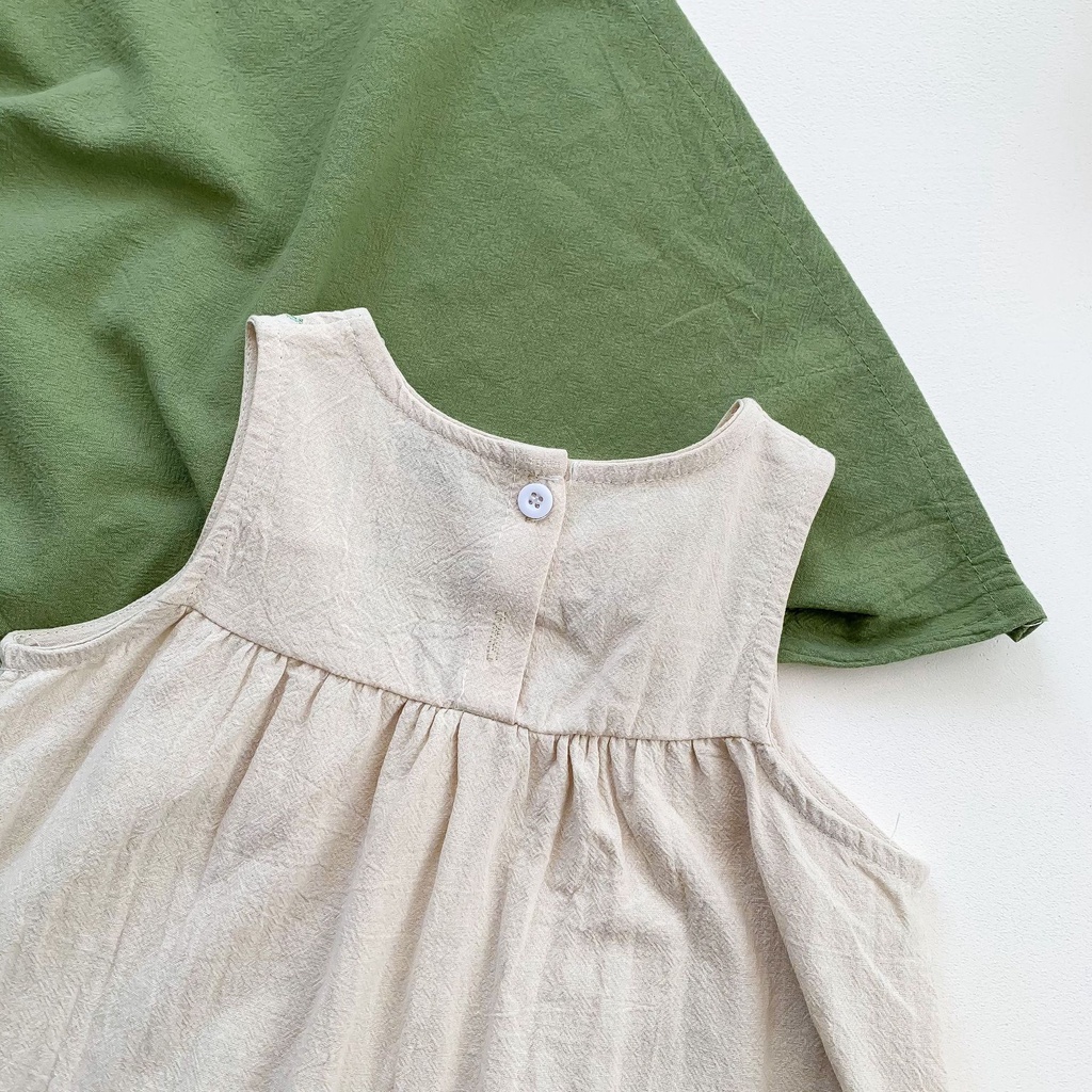 Bộ Váy Không Tay Với Họa Tiết Hoa Dùng Cho Bé Gái Từ 2-6 Tuổi