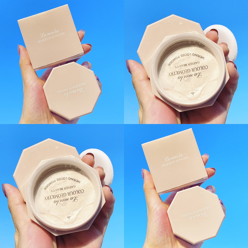 Phấn Phủ Bột Lameila Makeup Powder Vỏ Hồng Dễ Thương, Kiềm Dầu, Che Khuyết Điểm Tốt  (K10)