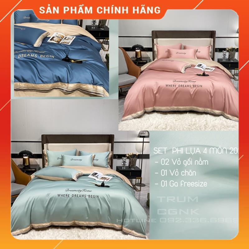 Set chăn ga gối phi lụa Dream City 4 món mẫu mới 2022 - Hỗ trợ Freeship Xtra lên đến 70k