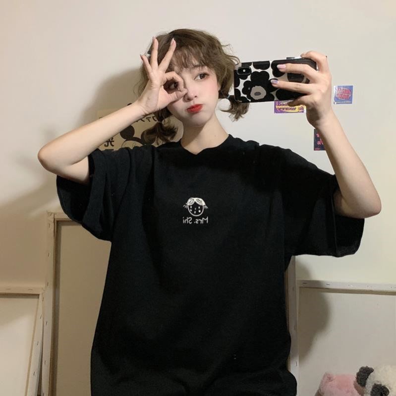 Áo thun tay lỡ.Hình Cô gái Mrs Shi dễ thương. CoolZ phông Unisex nam nữ Cotton oversize form rộng CZ509