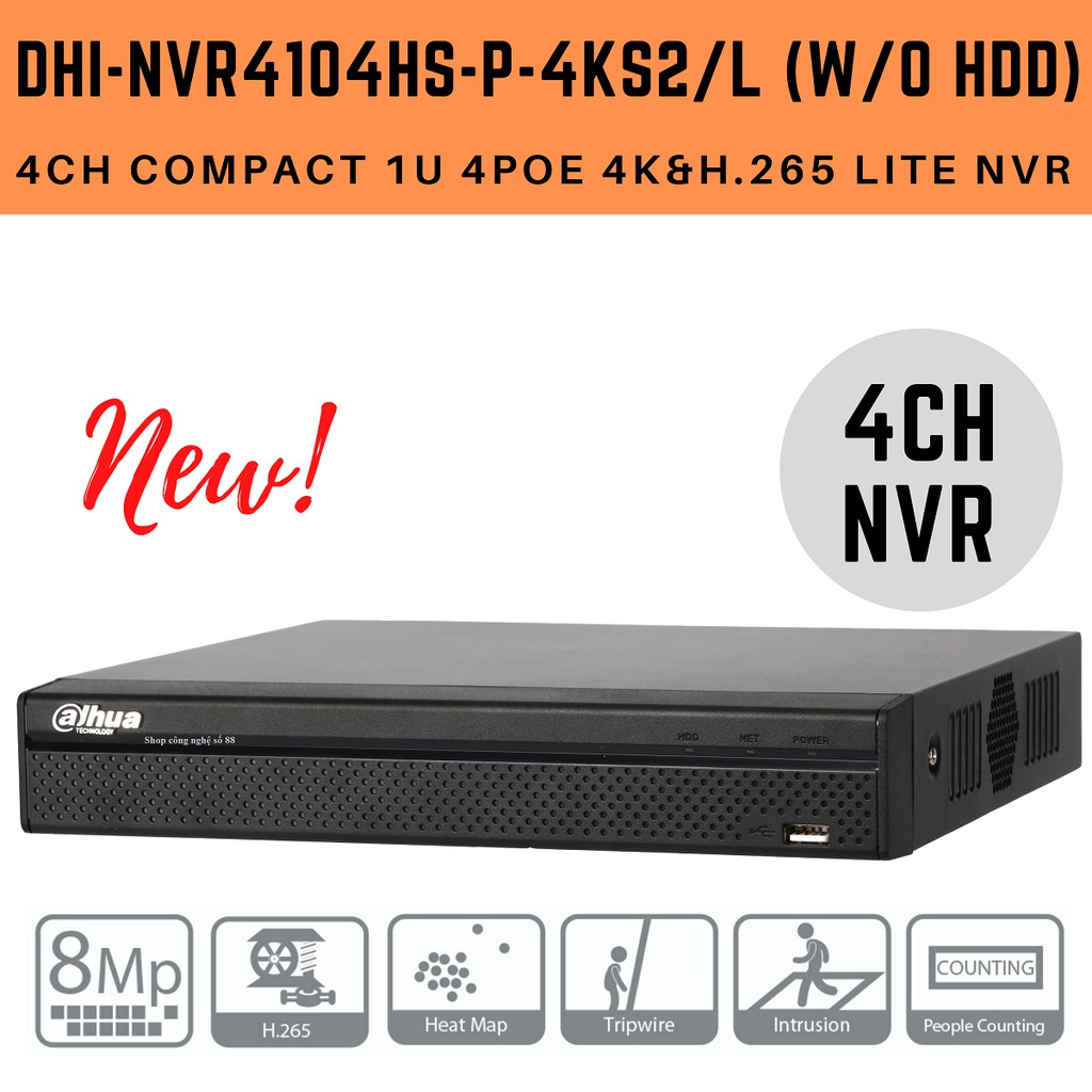 Đầu ghi IP 4 kênh Dahua DHI-NVR4104HS-4KS2/L