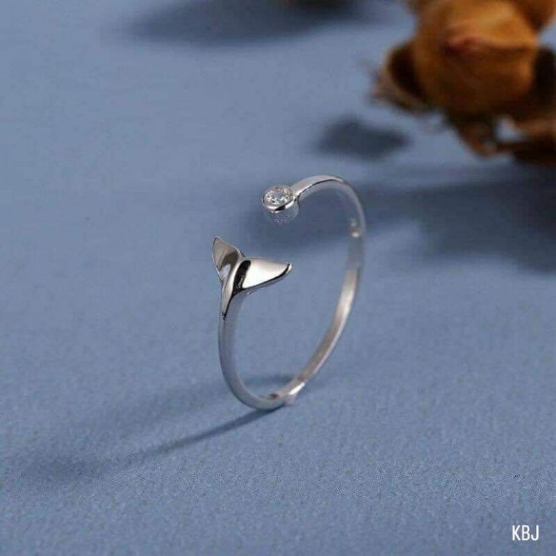 NHẪN ĐUÔI CÁ BẠC TA NHỎ XINH- CAM KẾT BẠC CHUẨN