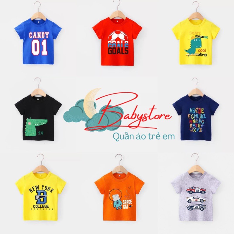 Áo thun cộc tay RACOON cho bé từ 1-8 tuổi cotton 100% thoáng mát